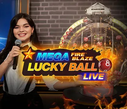 Mega Fire Blaze Lucky Ball slot visual from Playtech available on solcasino-de.eu